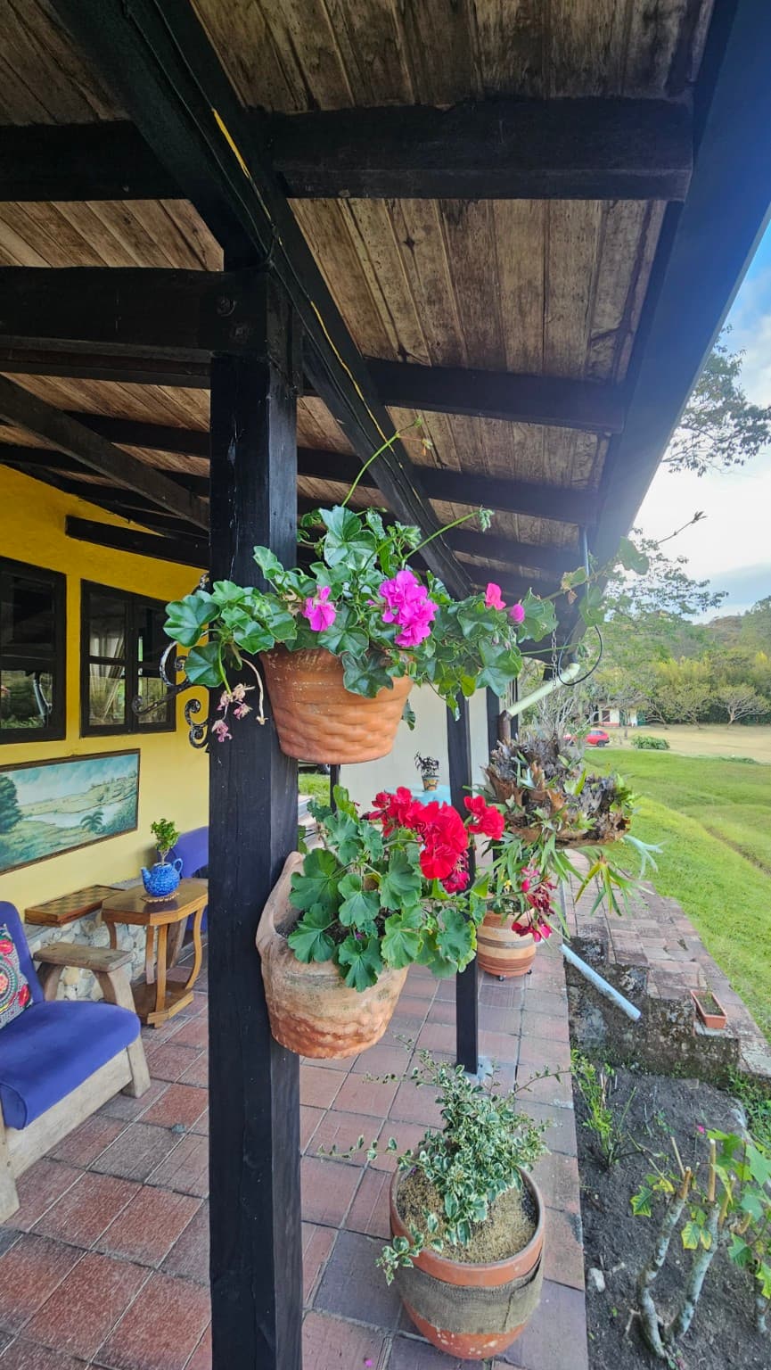La Julia's flower-filled traditional veranda