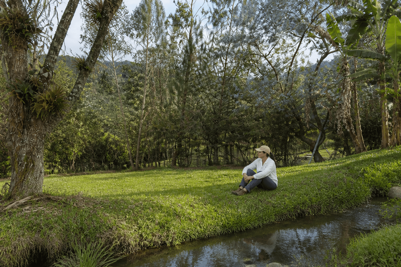 Recreation of a quiet pause near La Julia's creek
